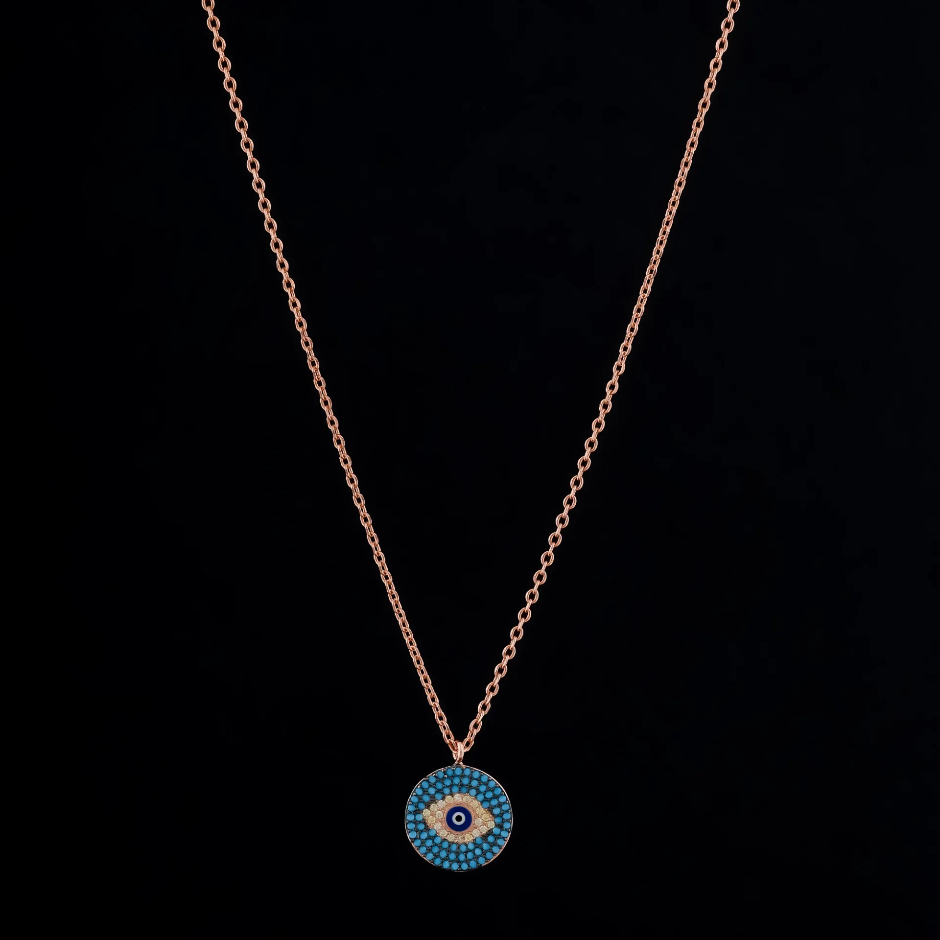 TURQUOISE EVIL EYE CHAIN PENDANT