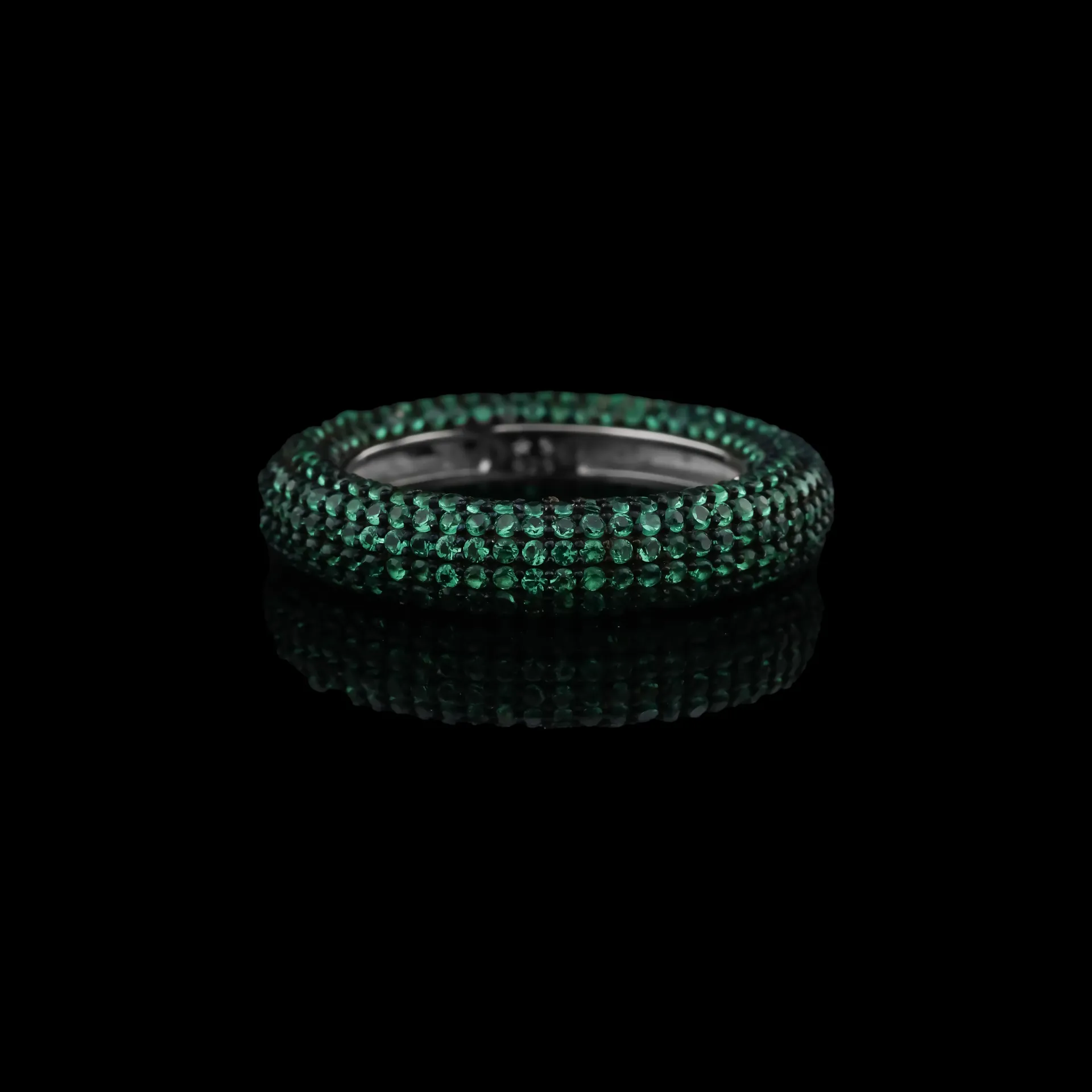 EMERALD GLOW PAVÉ ETERNITY RING